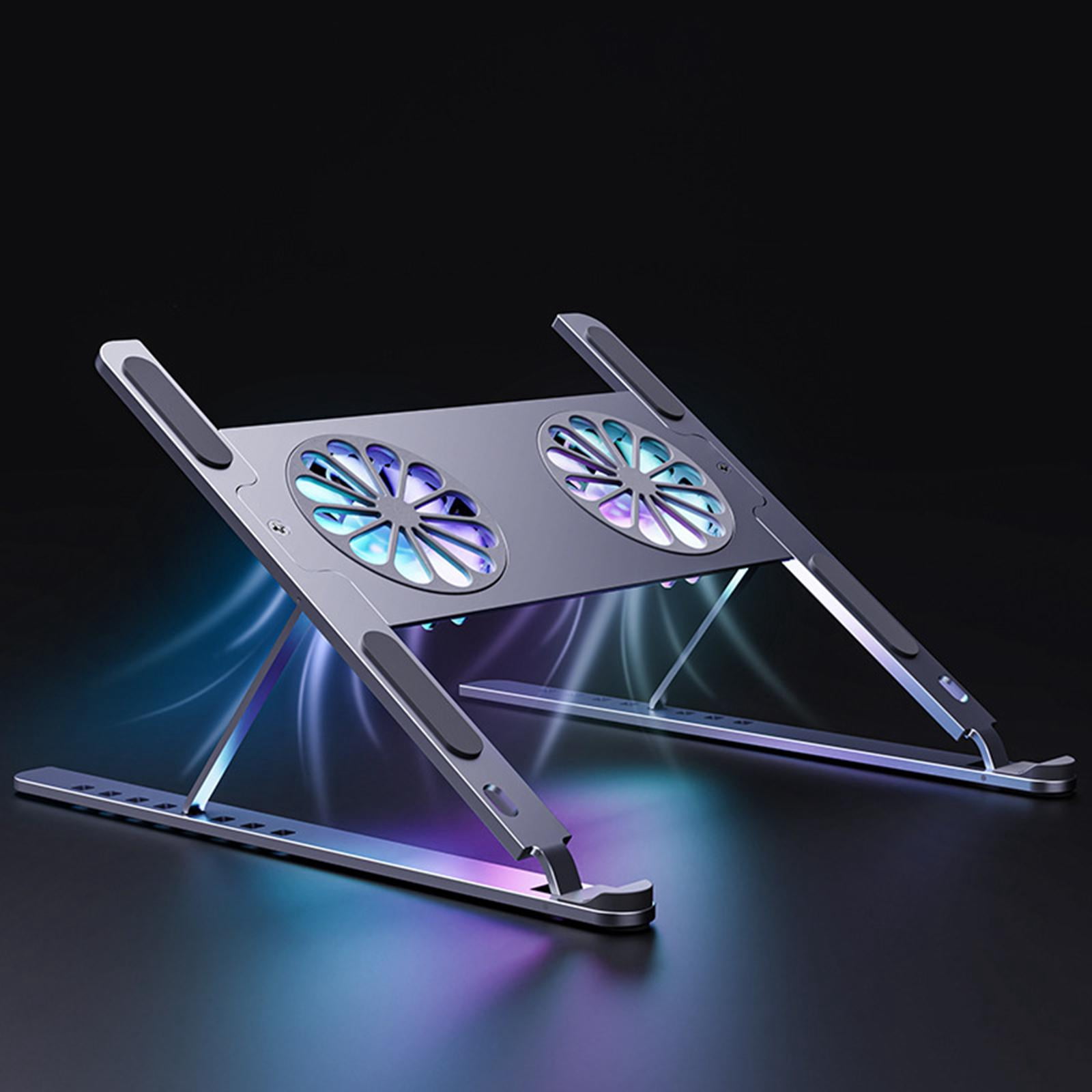 LeeQinersw Laptop Stand Portable Folding with Removable Cooling Fan for Tablet gray