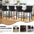 thumbnail image 5 of Bar Stools Set of 2, LegaHome 26" Counter Height Bar Stools with Back Sets of 2, Velvet Upholstered Bar Stool with Button Tufted & Nailhead Trim, Counter Stool for 35-39" Kitchen Island, Black, 5 of 8