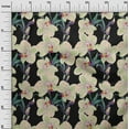 thumbnail image 2 of oneOone Cotton Flex Fabric Leaves & Orchids Floral Print Fabric BTY 40 Inches Wide, 2 of 4