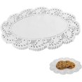 thumbnail image 1 of Napperon en Dentelle Blanche Jetable Papier 7.5X10.5 Pouces 150 Pcs (Ovale), 1 of 5