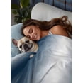 thumbnail image 3 of Ombre Dark Blue Full Size Flat Sheet, Wrinkleproof & Fadeproof Cooling Flat Bed Sheet Only, Gradient White Abstract Minimalist Stripe Breathable Soft Bedding Top Sheets 81 x 96 Inches, 3 of 8