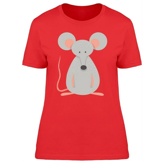 Cute Mouse Doodle Cartoon T-Shirt Women -Image by Shutterstock, Female Medium