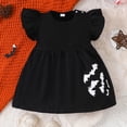 thumbnail image 5 of Likimi Toddler Kids Girls Hallowmas Dress Crew Neck Flutter Sleeve Halloween Graphic Print For Party Comfort Dresses Size 18-24 Months, 5 of 9
