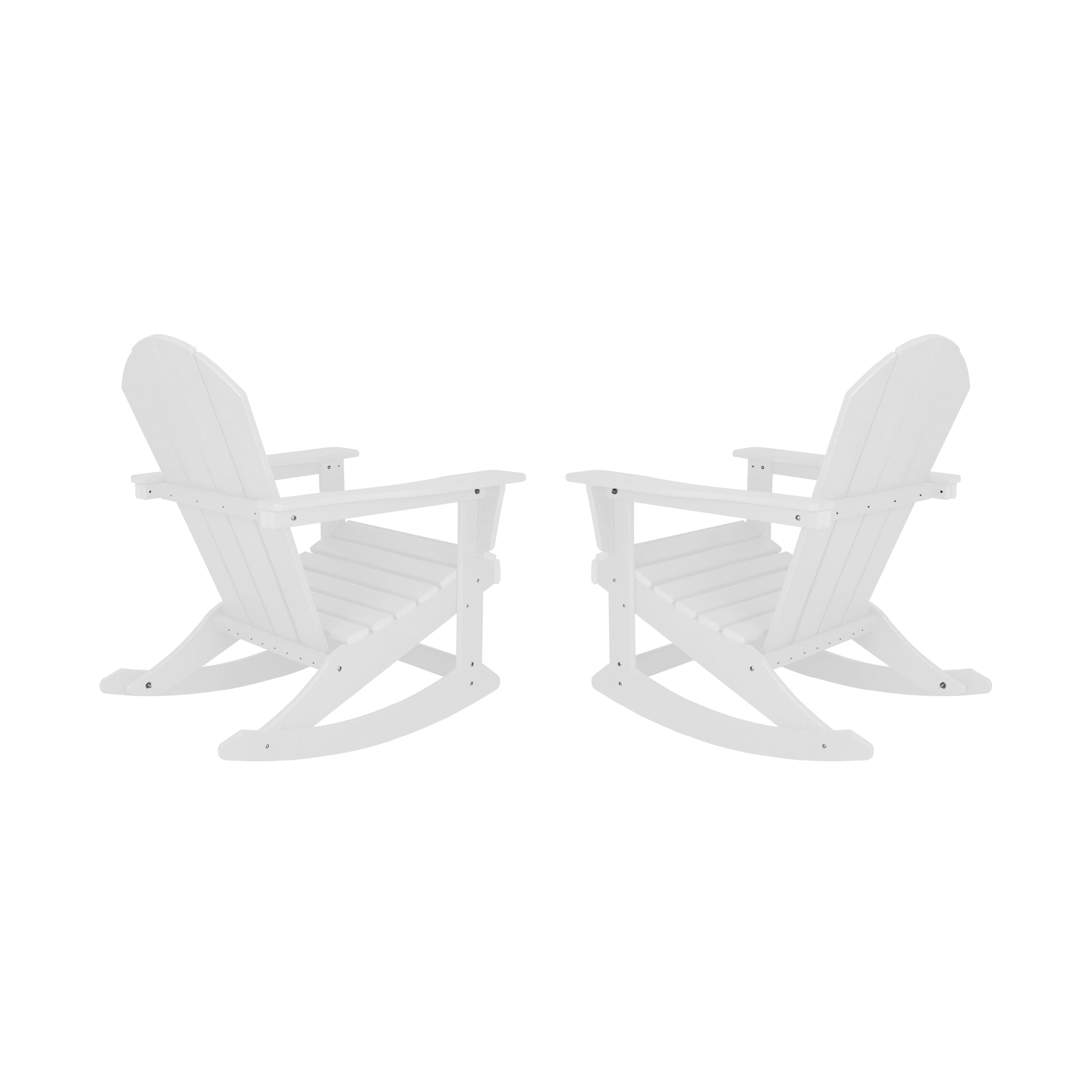 GARDEN Set of 2 - Plastic Outdoor Rocking Chairs for Patio Porch, White