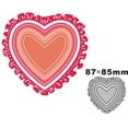 thumbnail image 3 of Wave Heart Pattern Metal Die Cuts for Card Making,Valentine's Heart Love Card Cutting Dies Cut Stencils DIY Scrapbooking Album Decorative Embossing Paper Card Embossing Craft, 3 of 6
