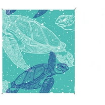 PureCasa Portable Picnic Outdoor Blanket, Foldable Picnic Blankets for Beach Camping Hicking, Lightweight Lawn Park Accessories Nylon Picnic Mats with Storage Bag, 1PC, 83"x86", Blue, Rectangle