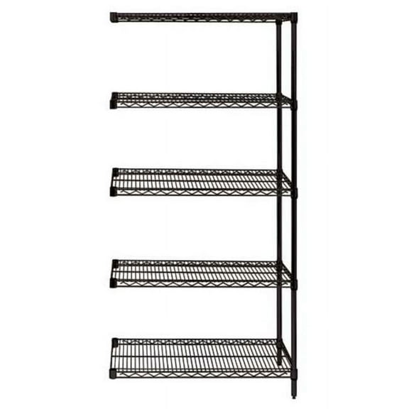 5 Shelf Add On Kit Black - 18 x 60 x 63 in.