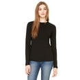 thumbnail image 1 of BELLA+CANVAS T-Shirt Jersey à Manches Longues pour Femmes, G, Noir, 1 of 4