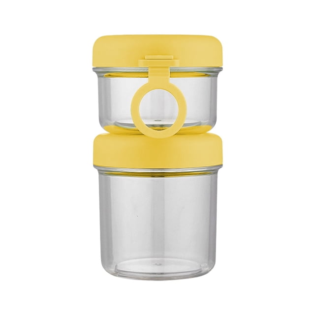 2 recipientes para avena con tapa, a prueba de fugas, para desayunos para llevar, tarros para yogur y cereales con aro, reutilizables para preparar comidas, ensaladas de frutas y aperitivos.