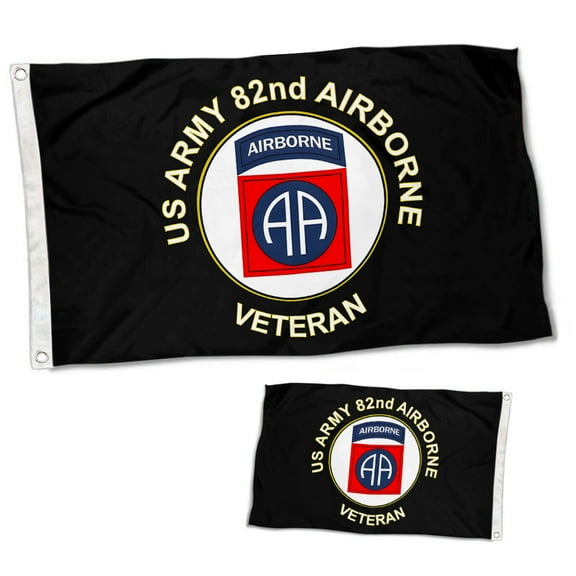 Dutern Double Sided US Army Veteran 82nd Airborne Flag Banner 3 Ply with Brass Grommets 2x3 Feet