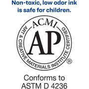 Avery Marks A Lot Permanent Markers, Regular Desk-Style, Asstd, 4/PK Regular Marker Point - Chisel Marker Point Style - Black, Blue, Red - Black, Blue, Red Barrel - 4 / Pack