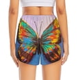 thumbnail image 4 of Vsdgher Oil Painting Beautiful Butterfly Print Women's Running Double Layer Shorts High Waisted with Pockets Elastic Yoga Workout Athletic Gym Sports, 4 of 8