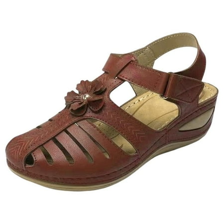 

Wedge Sandals for Women Comfortable Summer Athletic Flat Shoes