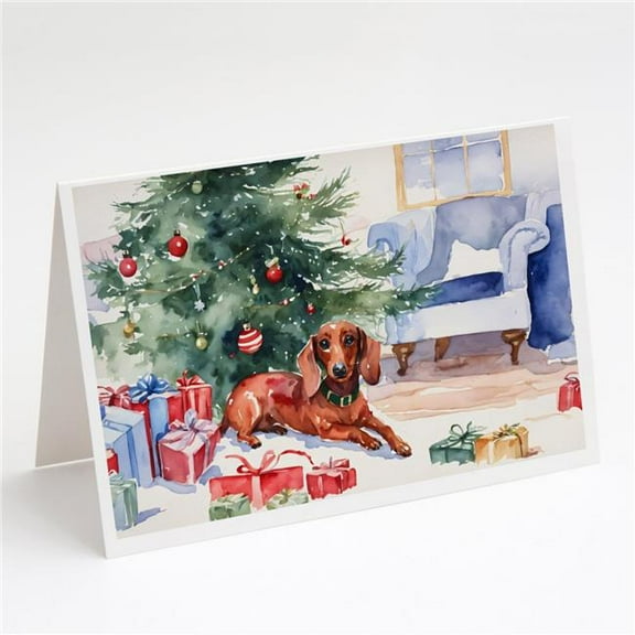 Dachshund Christmas Greeting Cards and Envelopes Pack of 8 7 in x 5 in