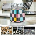 thumbnail image 6 of Yayeee Ashtray with Lid for Cigarette Smokeless Stainless Steel Home Ash Holder, Pink Checkered Pattern, 6 of 7
