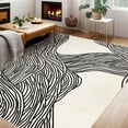 thumbnail image 1 of Modern Abstract Area Rug – Soft Low Pile Faux Wool Carpet – Non-Slip, Washable, Non-Shedding – Perfect for Living Room, Bedroom, 1 of 9