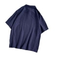 thumbnail image 3 of Betivan Men's Linen Top Solid Color Breathable Lightweight Half-Button Turndown Collar Short Sleeve Blouse Spring Summer Fashion Casual Loose Daily Beach Outdoor Leisure Street, 3 of 4