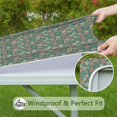 thumbnail image 6 of Green Christmas Floral Pattern Square Fitted Tablecloth with Elastic Edge,Square Table Cover,Washable Elastic Table Cover for Home Kitchen Party Decor 36"x36", 6 of 6