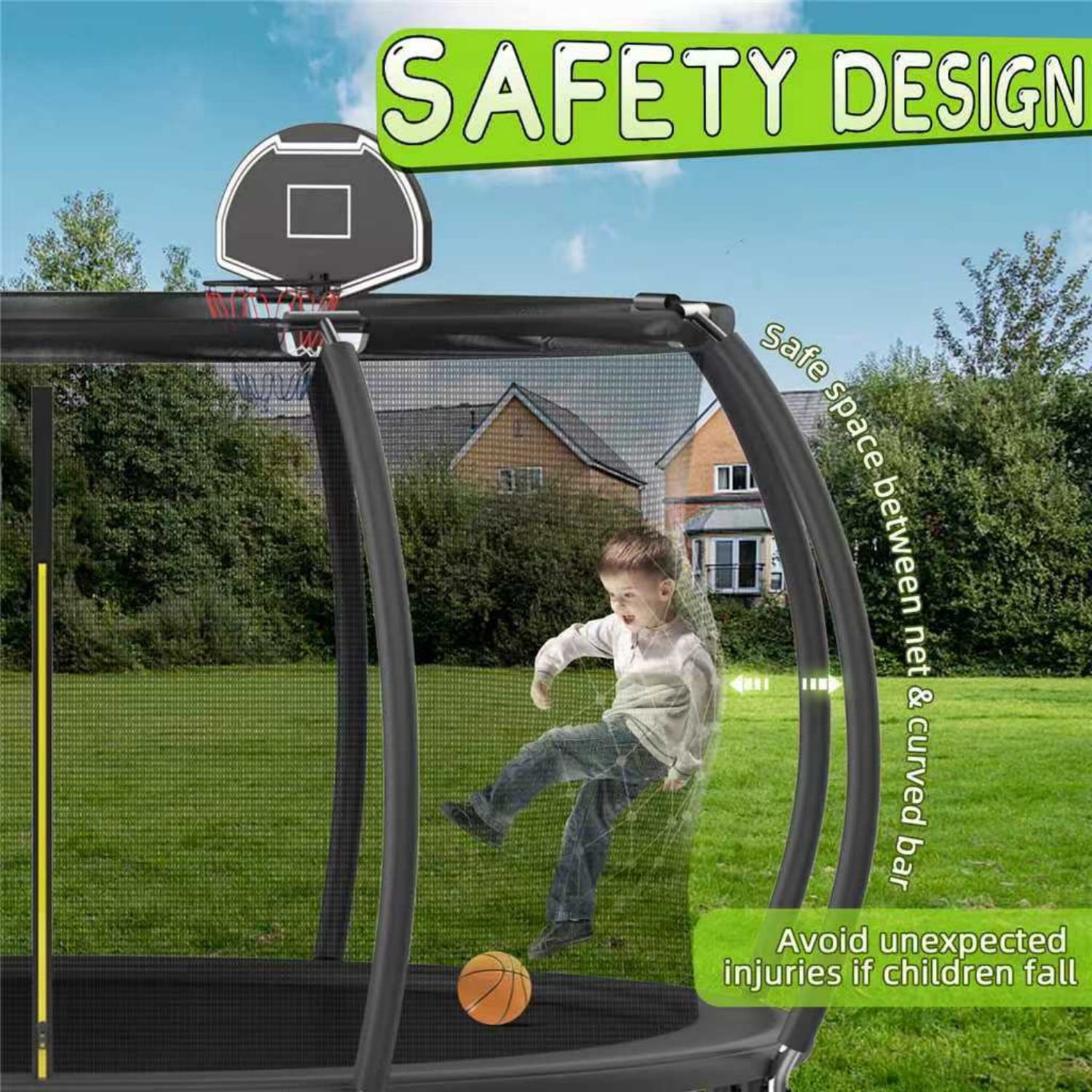 Shengchao Trade 12FT Round Backyard Trampoline with Safety Enclosure Net and T-Hook