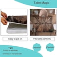thumbnail image 3 of Elastic Edge Square Fitted Tablecloth, Farmhouse Countryside Wood Board Polyester Table Cover, for Outdoor Picnic Camping and Indoor Kitchen Dining Party, Fit for 36" x 36"Square Table, 3 of 5