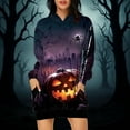 thumbnail image 2 of Taqqpue Halloween Print Hoodie Dress for Women Ghost Pumpkin Witch Mini Dresses Halloween Costumes Long Sleeve Cosplay Halloween Party Dress with Pockets, 2 of 7