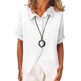 thumbnail image 4 of Khunlpohl Womens Button down Blouse Long Sleeve Shirts Spring Summer Comfort Casual Loose Collared Shirt Top, 4 of 8