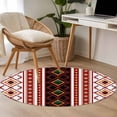 thumbnail image 4 of Round Rugs 4 Ft, Red Black Boho Non Slip Area Rugs for Kitchen Bedroom Entryway, Vintage Abstract Art Ethnic Tribe Washable Carpet Runner Rug Floor Mats for Bedroom Home Decor, 4 of 9