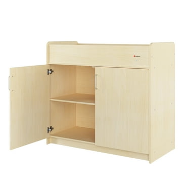 Foundations SafeSwing Changing Table, Built-In Storage & Soft-Close Hinges, Natural
