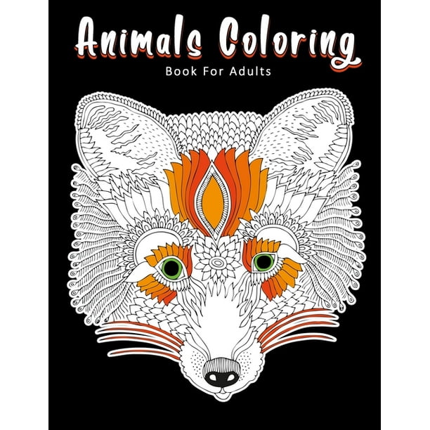 Animals Coloring Book For Adults : Detailed Stress Relieving Design Animal  Coloring Pages For Adults Teenager (Paperback) 
