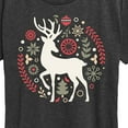 thumbnail image 3 of Instant Message - Scandinavian Christmas Deer - Women's Short Sleeve Graphic T-Shirt, 3 of 6