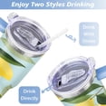 thumbnail image 5 of Mug with Handle and Straws 40 oz Stainless Steel Lemon Travel Coffee Mug Birthday Present for Men Dad Son Husband Gifts for Him/Her Coffee Mugs, 5 of 7