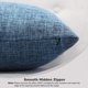 thumbnail image 3 of Funda de cojín de lino fino, juego de 2 fundas de almohada cuadradas de tejido suave y fino, decoración de cojín de sofá, funda de almohada de color sólido 18 x 18 pulgadas - azul ER, 3 of 5