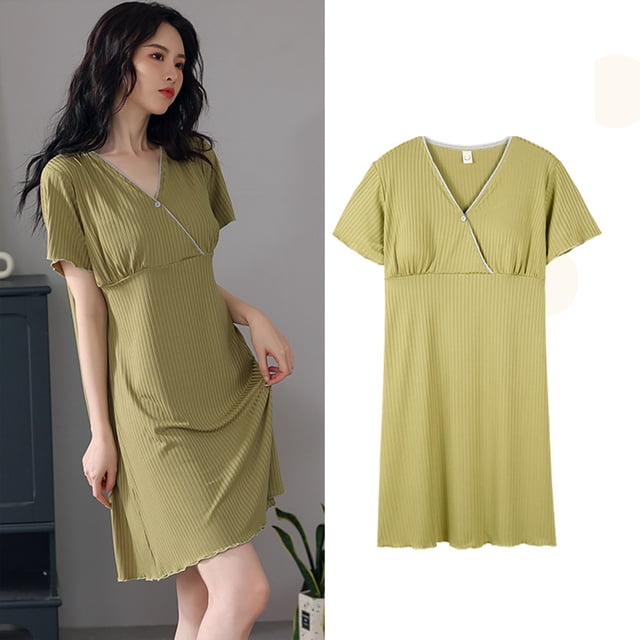 REDHOTYPE Chemises de Nuit pour Femmes Douces Légères Manches Courtes Longue Robe de Nuit