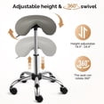 thumbnail image 2 of Taburete con ruedas OmySalon, ergonómico, gris, 2 of 7