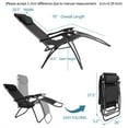 thumbnail image 4 of EDOEMSE 2 Pack Patio Zero Gravity Chair Outdoor Lounge Chair, Adjustable Folding Chairs with Pillow and Utility Tray Adjustable Folding Recliner for Deck,Patio,Beach,Yard, Black, 4 of 14