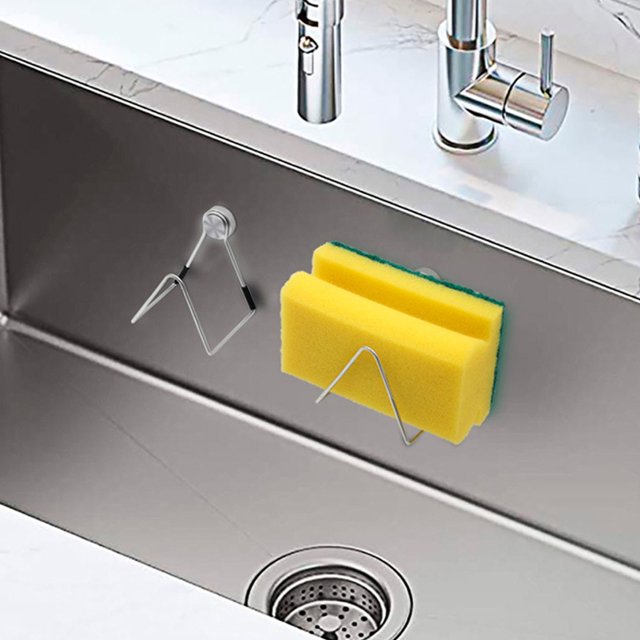 SIfdSeng 2Pcs Kitchen Sponge Rack 304 Stainless Steel Removable Sink Sink Wall Hanging Sponge Rack Travel Organizer Shelf Organizer
