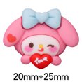 thumbnail image 1 of Recién llegado, Hello Sanrio My Melody, colgantes de zapatos Croc de resina grandes con dibujos animados para niños, decoraciones navideñas, parte posterior plana, venta al por mayor, 1 of 4
