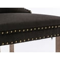 thumbnail image 4 of ODUSE-DAILY Black Linen Dining Chairs Set of 2, Kitchen & Dining Room Chairs, Nailheads Tufted Chair, Sillas De Comedor, Fabric Upholstered, Wood Legs (Black, 2 Pcs), 4 of 12