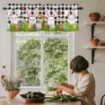 thumbnail image 6 of Easter Bunny Rod Pocket Curtain Valance, Spring Easter Eggs Floral White Black Plaid Farmhouse Window Valance for Living Room, Bedroom, Kitchen 54"W x 18"L, 6 of 9
