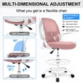 thumbnail image 4 of Primy Drafting Chair Silla de oficina alta con reposabrazos abatibles Silla de escritorio ergonómica ejecutiva para computadora con soporte lumbar y anillo de reposapiés ajustable (cuarzo rosa), 4 of 6