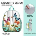 thumbnail image 3 of Modern Butterfly Student Backpack – Abstract Floral Pattern with Colorful Wings, Watercolor Artistic Aesthetic Design, 3 of 4