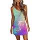 thumbnail image 1 of Vestidos de mujer Estampado de verano Casual con cuello en V Sin mangas Vacaciones en la playa Vendaje Bolsillos con cordón Mini vestido Fridja  hjkh6077, 1 of 5
