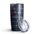 thumbnail image 2 of 20oz Insulated Tumbler, Travel Coffee Tumbler with Lid, Cup Holder Friendly Travel Coffee Mug, Stainless Steel Thermos, 20 Oz Tumbler, Reusable Insulated Coffee Mug with Lid ( Love Heart ), 2 of 7
