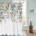 thumbnail image 3 of Fabric Shower Curtain Retro Farmhouse Style Plants Green Leaves Shower Curtains with 12 Hooks Waterproof Machine Washable Bath Curtains for Bathroom, 60 x 72in, 3 of 6