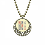 Kaleidoscope Mahjong Art Deco Fashion Pendant Star Necklace Moon Chain Jewelry