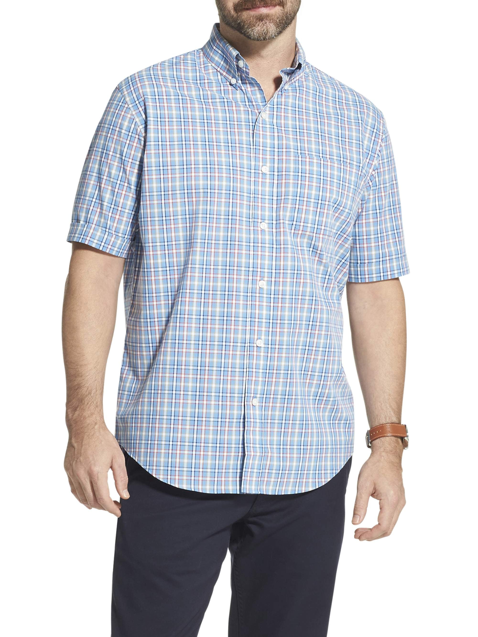 Arrow Arrow Men's Hamilton Poplin Plaid Short Sleeve Button Down