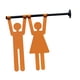 thumbnail image 2 of Letrero de baño con símbolos gráficos decorativos, letrero de baño, letrero de baño de pared hombres y mujeres, 2 of 9