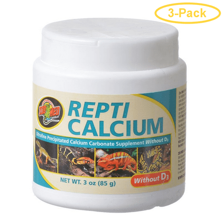 Zoo Med Repti Calcium Without D3 3 oz - Pack of 3