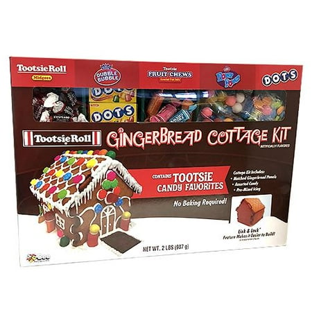 Tootsie Roll Gingerbread Cottage Kit, Contains 1/2 Pound of Candy