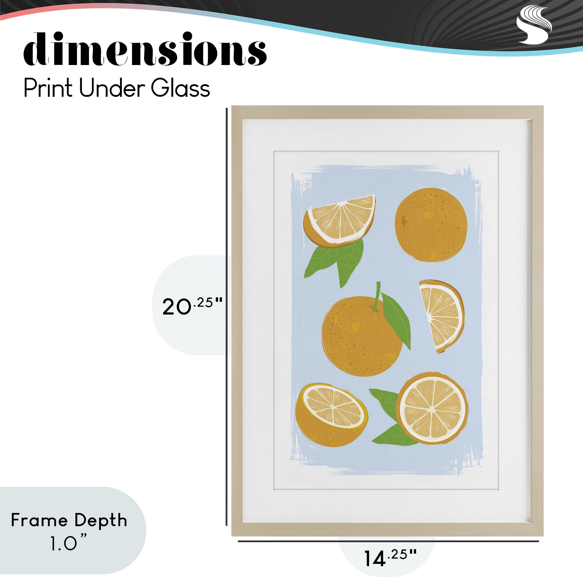 Stupell Industries Pastel Summer Oranges Birch Framed Print Under Glass, design by Martina Pavlova